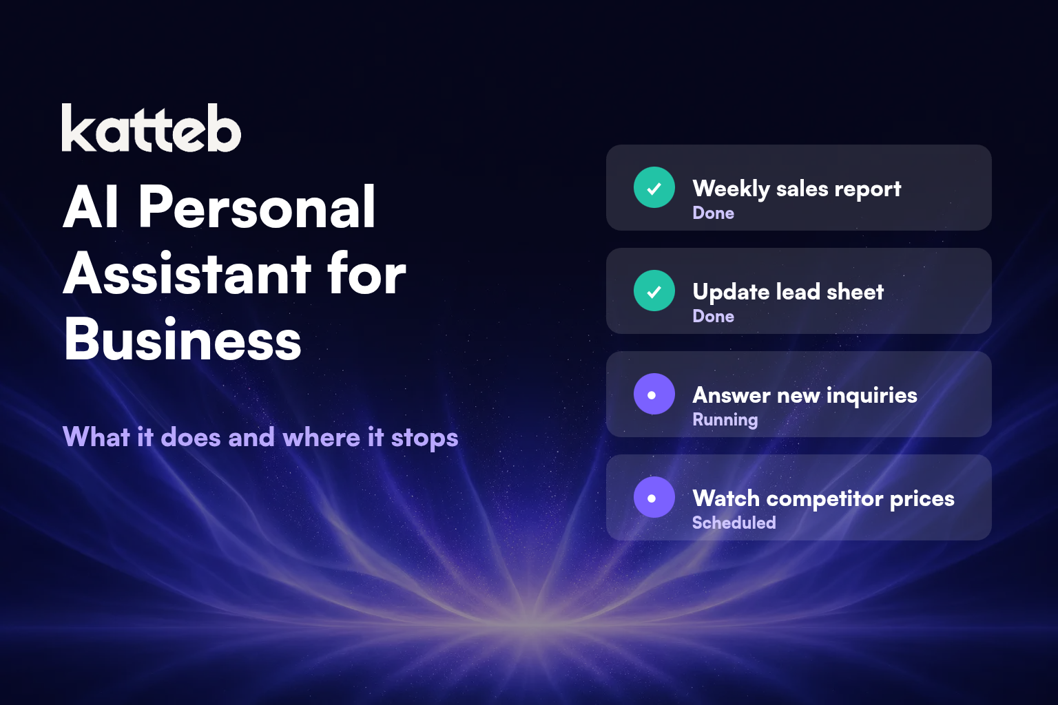 AI Personal Assistant for Business: what it can do, where it stops and how to choose one, Katteb featured image